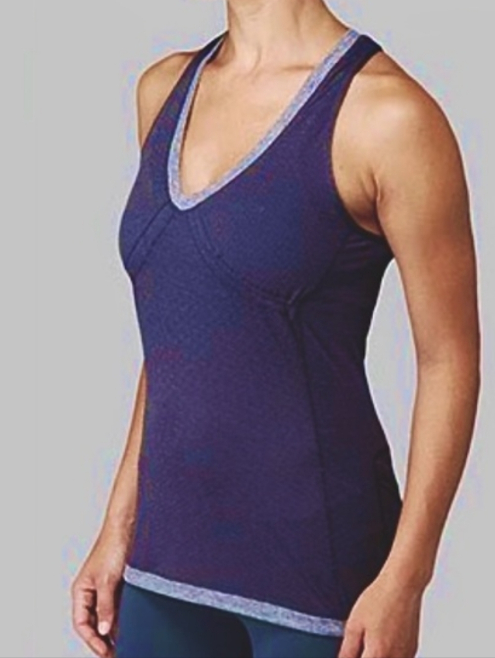 Lululemon Personal Best Singlet Purple And Heathered Gray